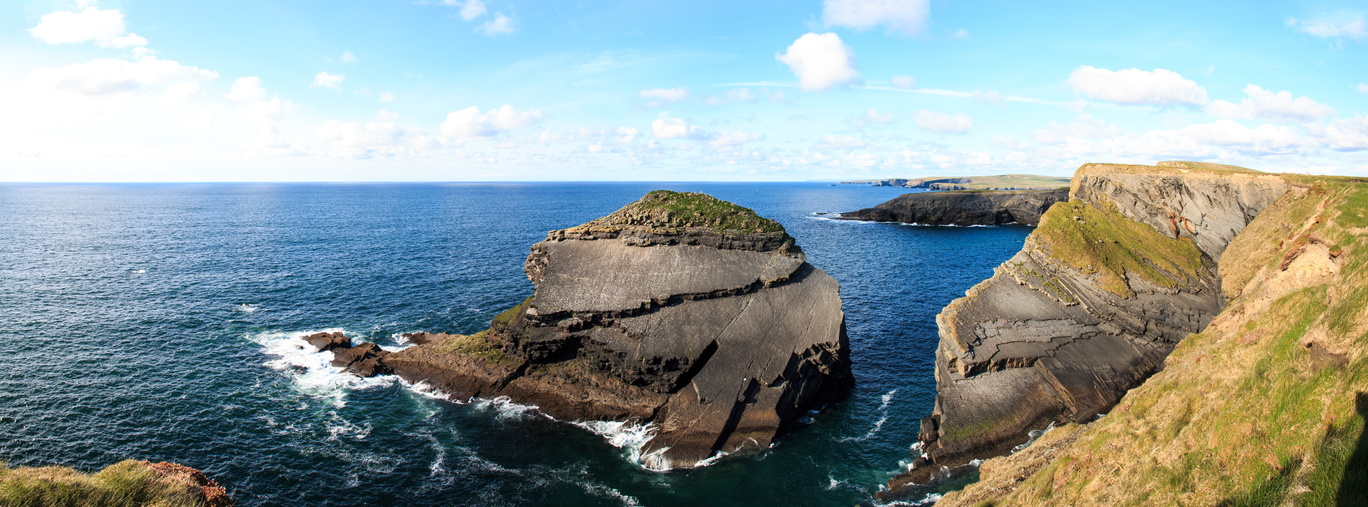 Ireland-2088_Pan-The Kilkee Cliffs.  Not as high, but I liked this area much better than the Cliffs of Moher. I was the only person here except for the occasional farmer on their tractor..jpg