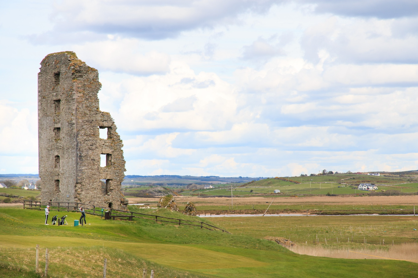 Ireland-0210-Just playing golf with a blown up castle at the tee..jpg